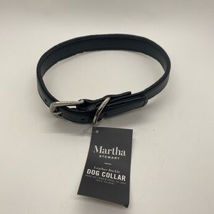 NWT Martha Stewart Dog Collar Vegan Leather. Black. Size 20 neck 18-21” Large